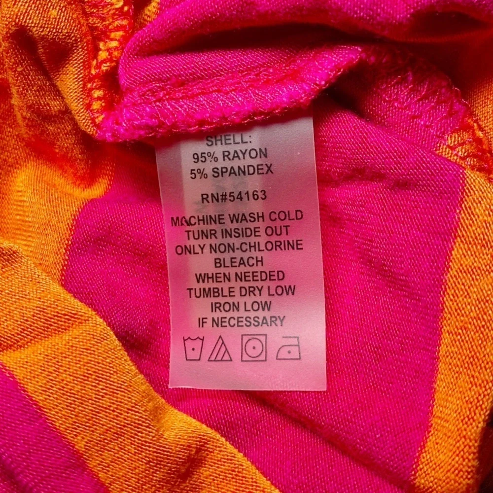 Calvin‎ Klein Striped Pink Orange Drawstring Waist Casual Dress - Picture 9 of 15